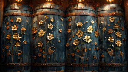 Naklejka premium Brewing Nostalgia: Retro Symbols Pattern for Octoberfest Celebrations