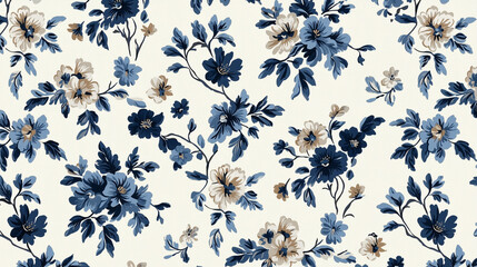Elegant Cross-Stitch Floral Pattern for Wallpaper