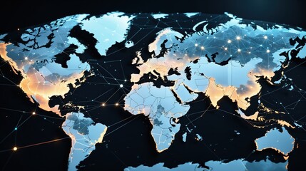 communication concept with globe and world map