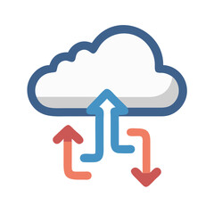 cloud computing concept illustration, cloud migration icon