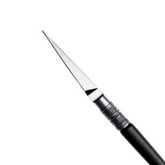 Naklejka premium Close up of a precision scalpel with a shiny blade and black handle