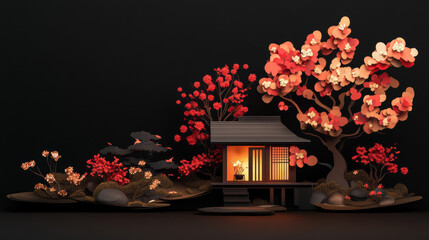 Japanese House Flowers.