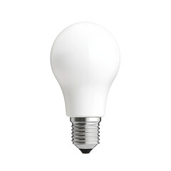 Isolated white LED light bulb on a plain background