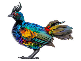 Fototapeta premium exotic colorful pheasant standing isolated on transparent background