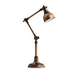 Vintage brass desk lamp with adjustable arm and shade for illumination