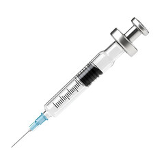Syringe with needle filled with medication for medical use and vaccination