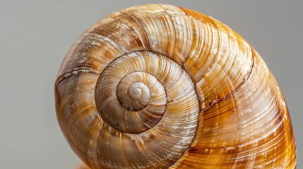 Close-up of a Snail Shell with Spiral Texture