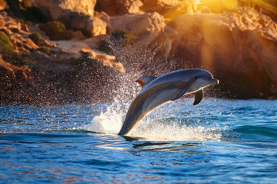 Ein springender Delfin