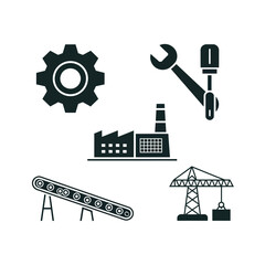 vector icons representing home fix and factory maintenance, gas and electricity maintenance