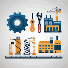 Obraz premium vector icons representing home fix and factory maintenance, gas and electricity maintenance