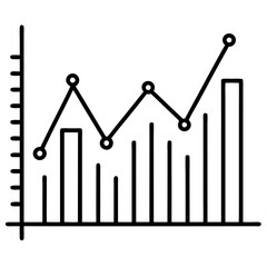 line graphs, minimalist line chart vector for financial business, graph with arrow