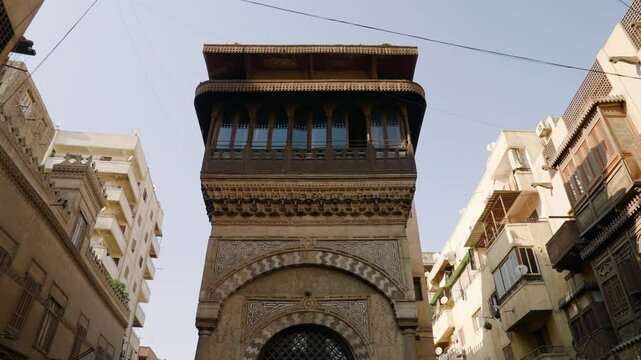 Sabil-Kuttab of Abd al-Rahman Katkhuda - Historic Monument On Street In Cairo, Egypt. low angle shot