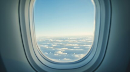 Airplane Window View of Clouds