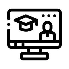 e learning line icon