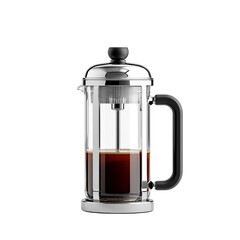 Obraz premium French press coffee maker with brewed coffee inside
