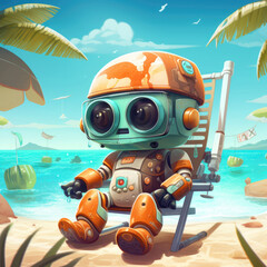 Cute Summer Robot