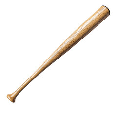 Obraz premium Single wooden baseball bat on a black background