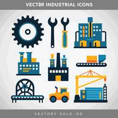 vector icons representing home fix and factory maintenance, gas and electricity maintenance