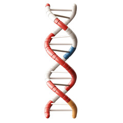 Colorful DNA double helix model representing genetics and biology