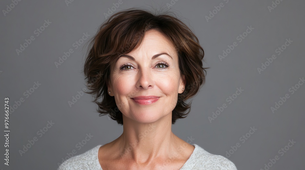 Canvas Prints A middle-aged woman smiling at the camera.