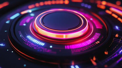 Obraz premium Abstract black background with Colorful geometric and circle lines. Digital future technology . Abstract business connection of lines from nodes innovation of communication in the network.