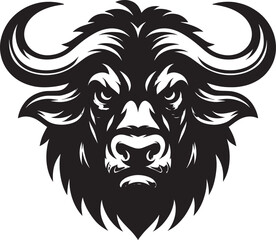 Wild Running Buffalo Silhouette vector illustration isolated on a white background
