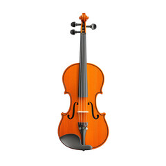 Fototapeta premium Beautiful orange violin isolated on black background