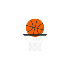 Basketball ball in flat design icon isolated on transparent background