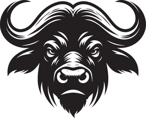 Wild Running Buffalo Silhouette vector illustration isolated on a white background