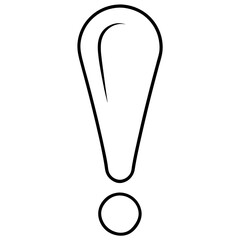 Obraz premium Sketch hand drawing of a exclamation mark symbol vector