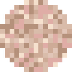 Pixelated skin nude tone censorship bar in circle shape. Ideal for use in content moderation, video production, and social media graphics.