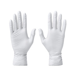 Obraz premium Pair of white disposable gloves for medical or cleaning use