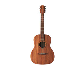 Obraz premium Close up of a handcrafted acoustic guitar with wooden finish