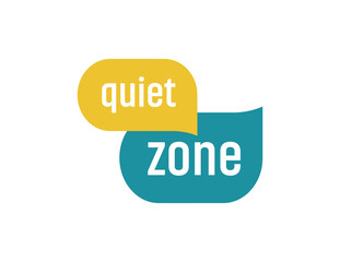 Yellow quiet zone sign. vector icon	