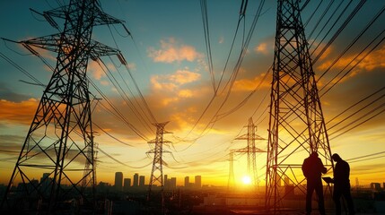 Digital Duality: Urban Power Grid and Cybersecurity Threats at Sunset