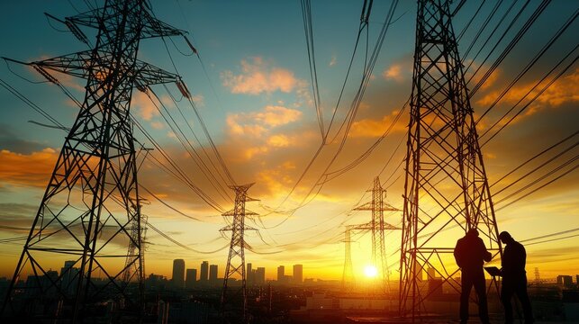 Digital Duality: Urban Power Grid and Cybersecurity Threats at Sunset