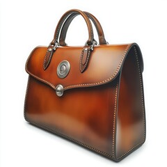 A beautifully crafted brown leather handbag featuring detailed stitching and silver accents, offering a perfect blend of vintage style and modern elegance.
