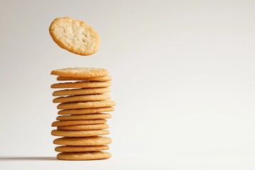 Biscuits crackers isolated on background