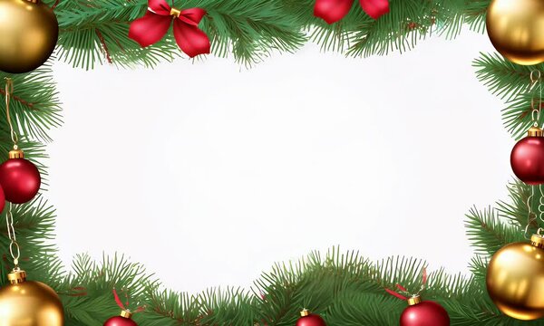 animated Christmas elements like holly leaves, bells, or ornaments to frame the text.