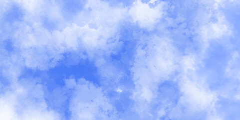Blue watercolor background, and painted watercolor. vector .modern and fresh watercolor clouds sky background. sunny sky blue light watercolor aquarelle painting brush effect card with space.	