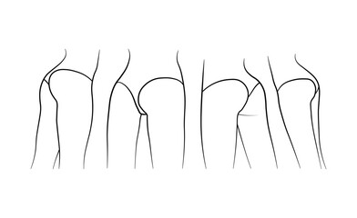 woman ass butt black and white hand drawing