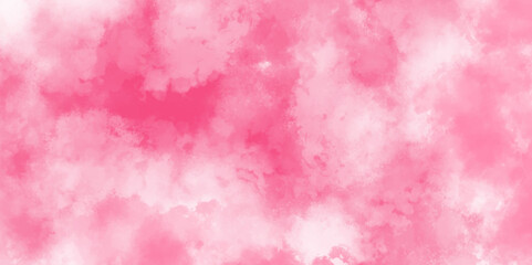 Obraz premium Abstract pink watercolor background. aquarelle paint paper textured canvas of pink soft color stains and splashes.Abstract fantasy smooth hand drawn digital art watercolor background with cloud smoke.