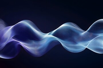 Abstract Blue Smoke and Waves