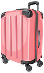 Pink Rolling Luggage Illustration