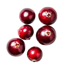 Cranberries isolated on a transparent background