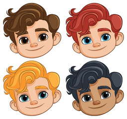 Colorful Cartoon Character Heads