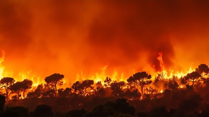 Nature's Fury Unleashed: Devastating Wildfire Engulfs Forest, Threatening Ecosystems and Communities
