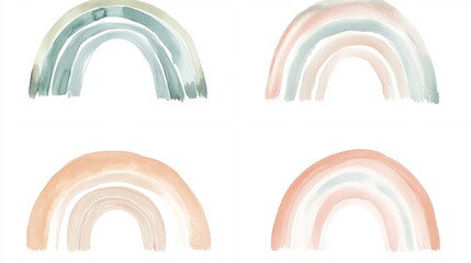 Obraz premium Watercolor Rainbow Set.