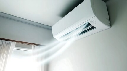 Cool Comfort: Sleek Air Conditioning Unit Delivers Efficient Climate Control in Modern Interior Spaces