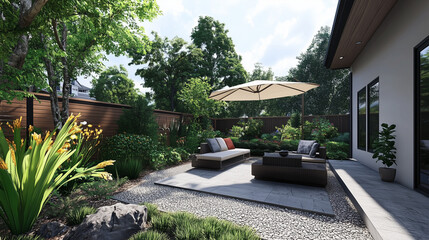 Modern Oasis: Seamlessly Blending Indoor Comfort with Outdoor Serenity in Contemporary Landscape Design